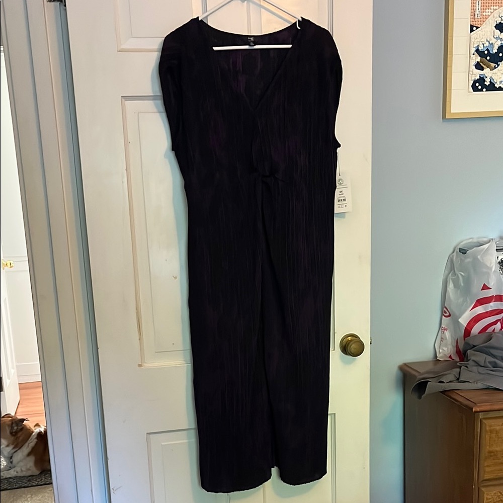 Terra & Sky Black and purple Midi Dress